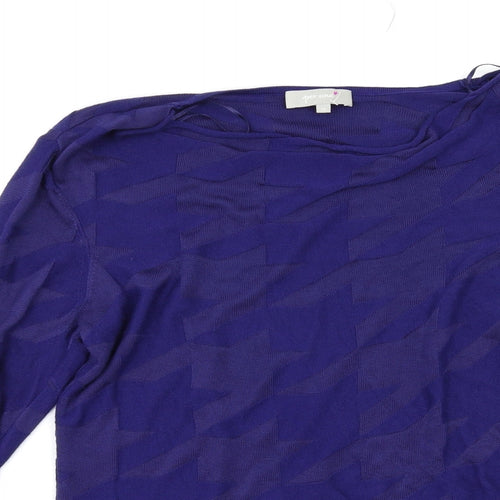 Per Una Womens Blue Geometric  Pullover Jumper Size 12