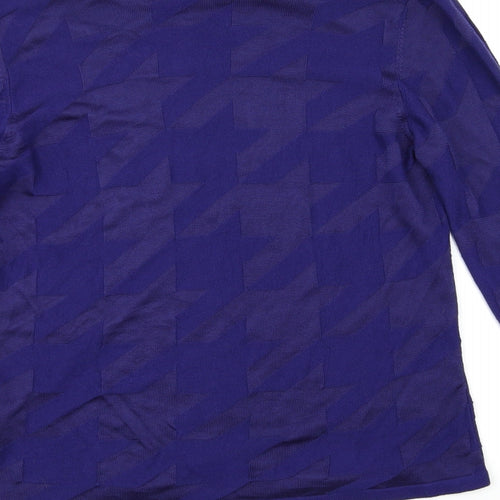 Per Una Womens Blue Geometric  Pullover Jumper Size 12