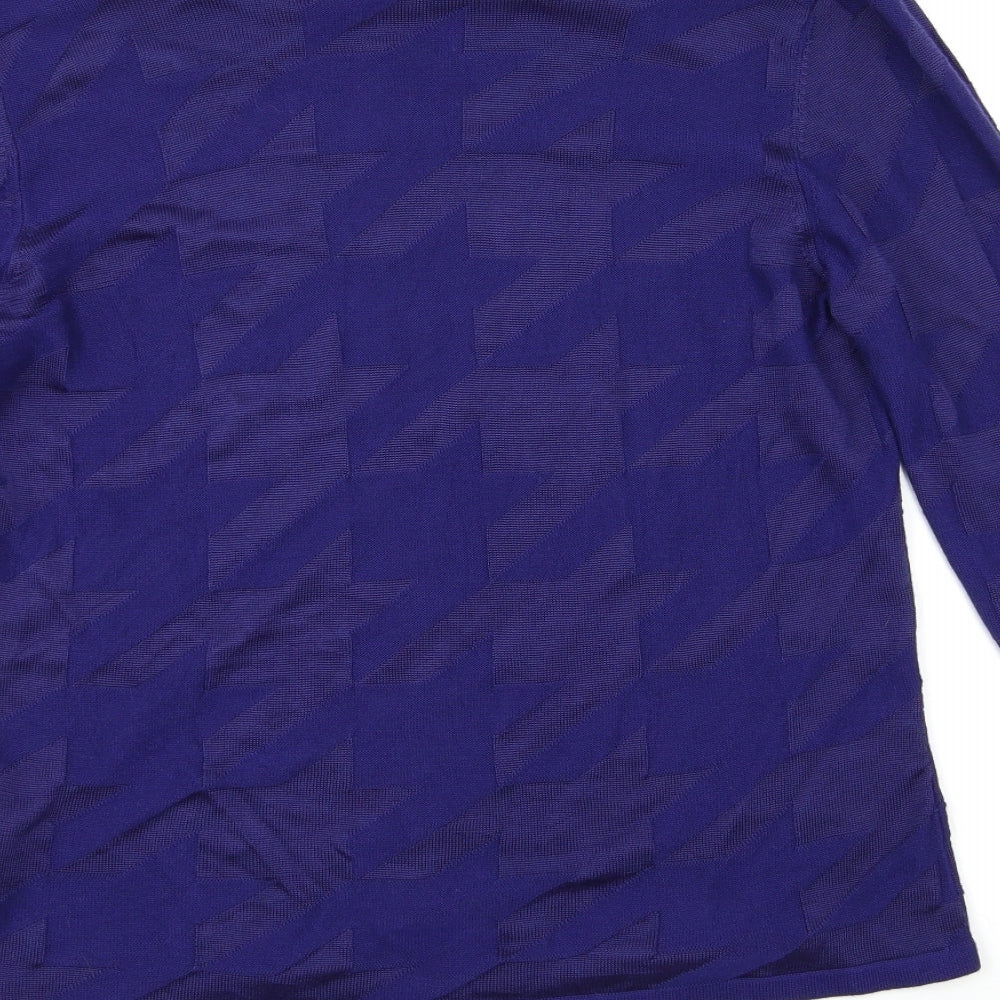 Per Una Womens Blue Geometric  Pullover Jumper Size 12