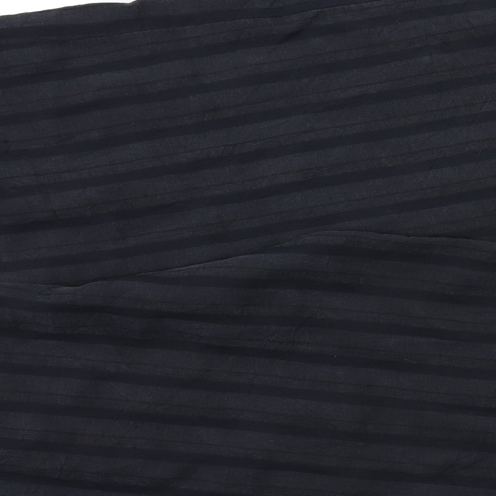 H&M Womens Black Striped  Cropped Trousers Size 14 L24 in