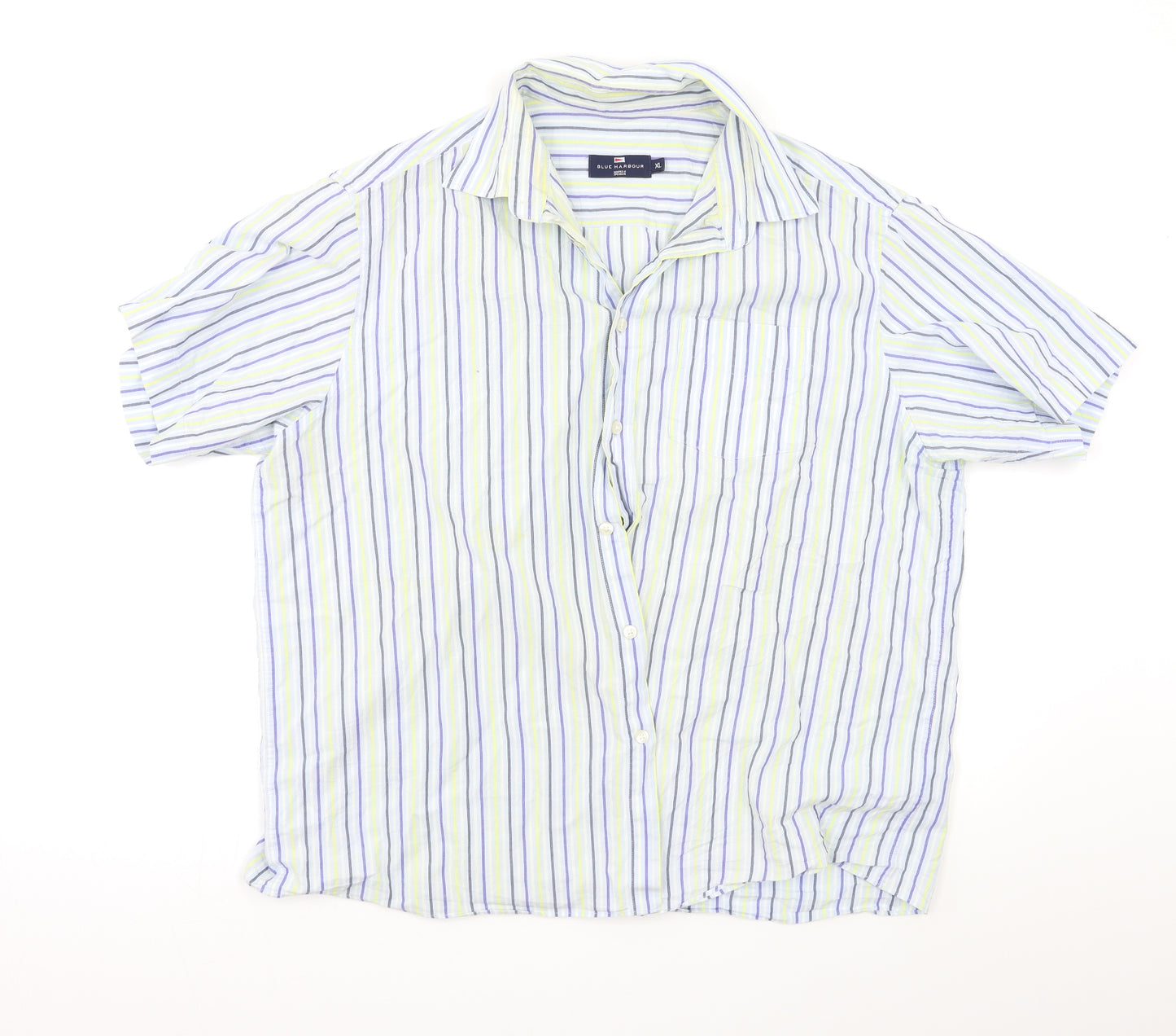M&S Mens Multicoloured Striped   Button-Up Size XL
