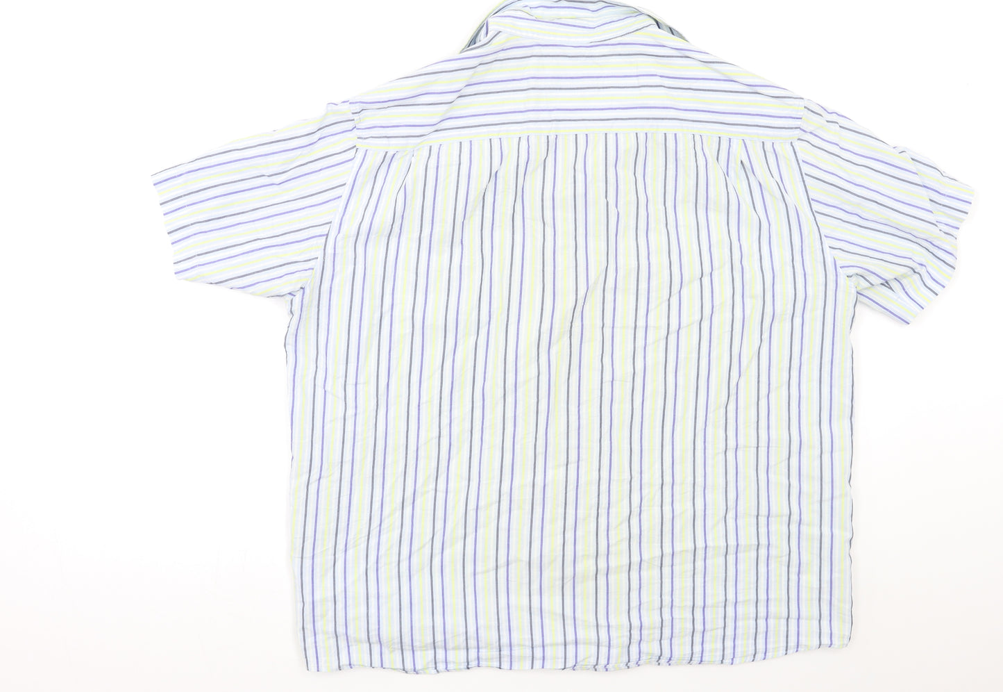 M&S Mens Multicoloured Striped   Button-Up Size XL