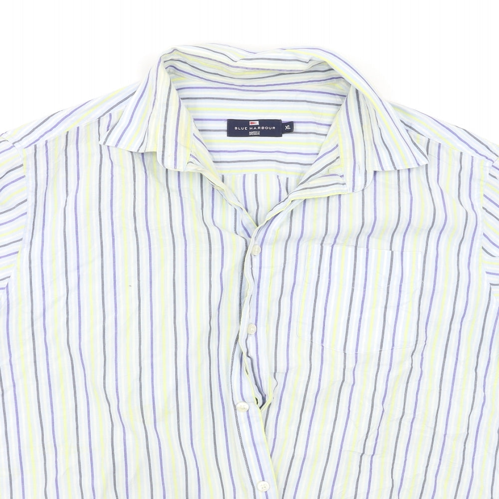M&S Mens Multicoloured Striped   Button-Up Size XL