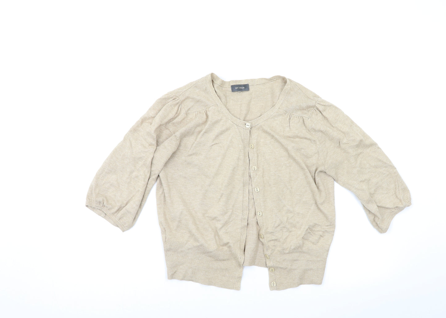 Et Vous Womens Beige   Cardigan Jumper Size 14