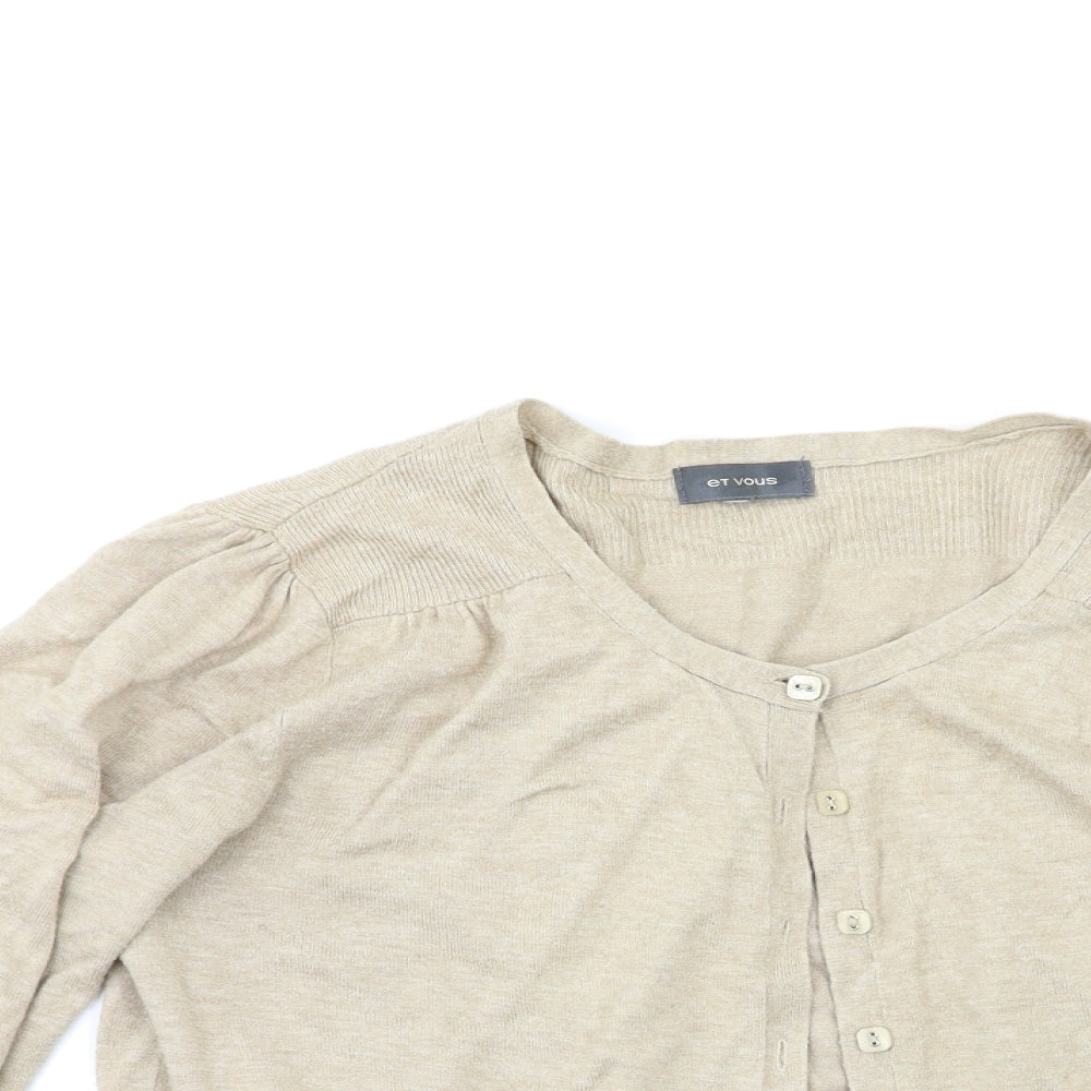 Et Vous Womens Beige   Cardigan Jumper Size 14