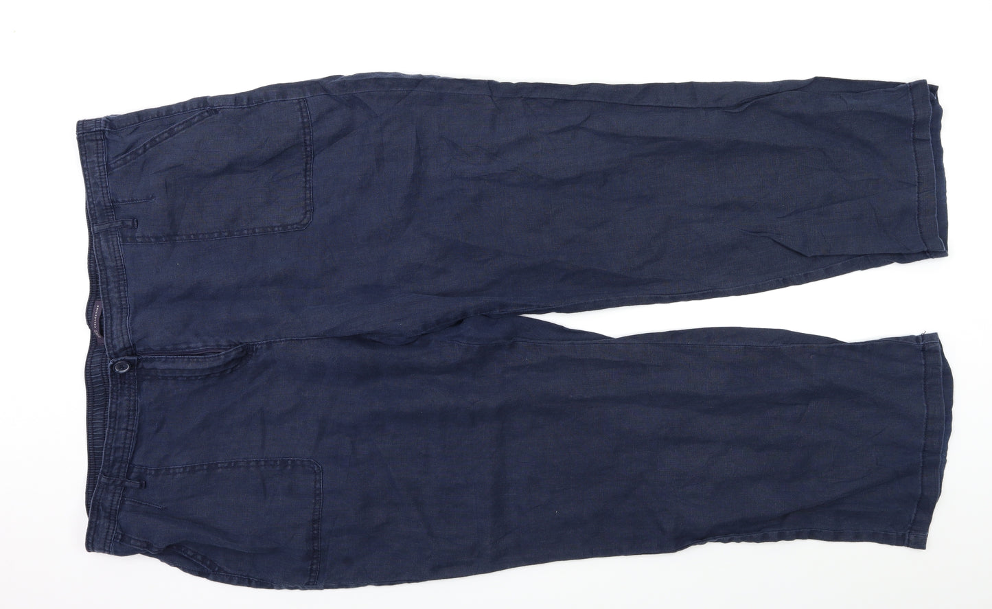 M&S Womens Blue   Cargo Trousers Size 22 L27 in