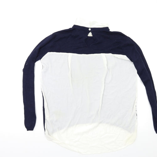 Atmosphere Womens Blue Houndstooth  Pullover Jumper Size 14