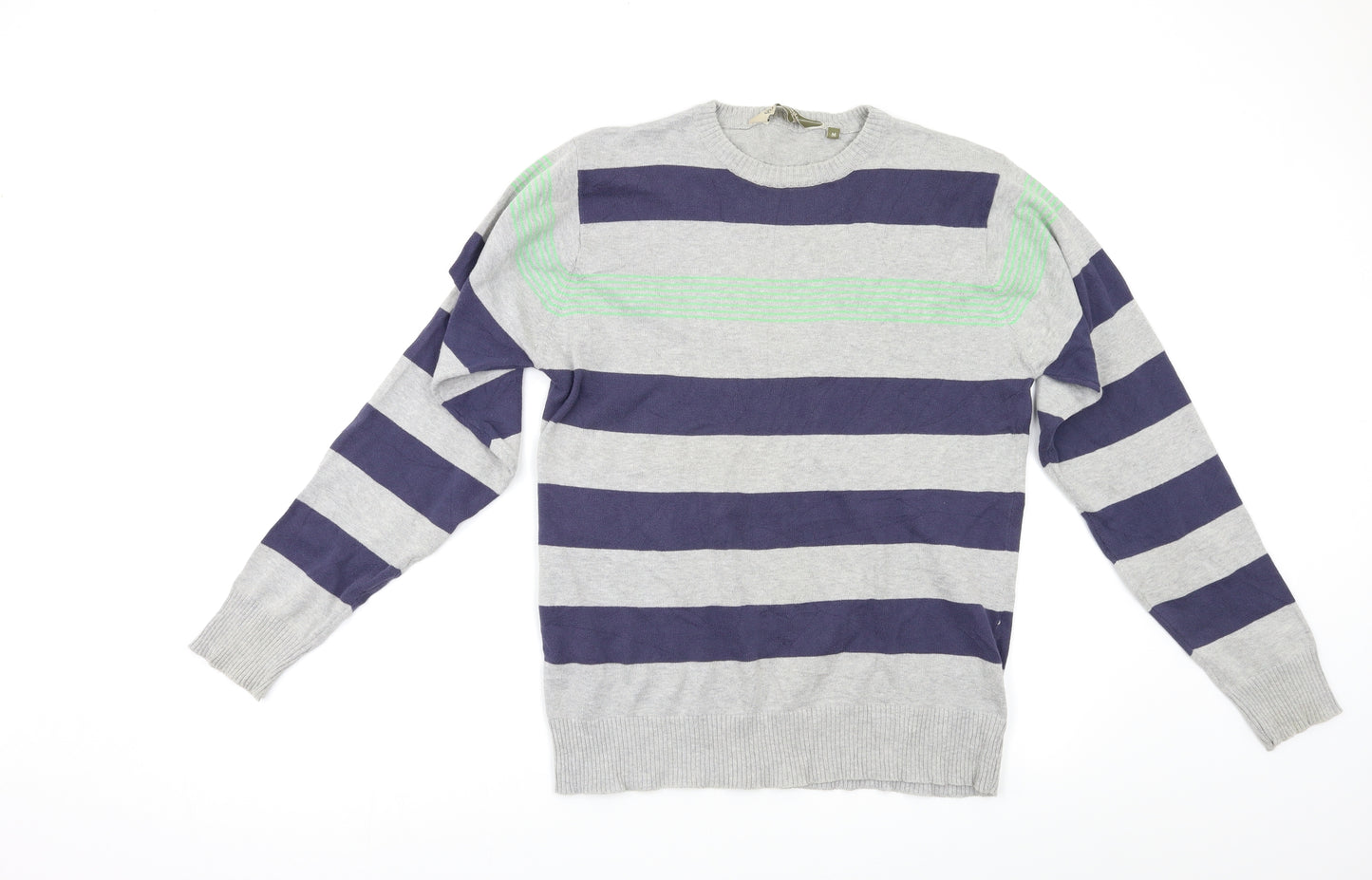 Dissident Mens Multicoloured Striped  Pullover Jumper Size M