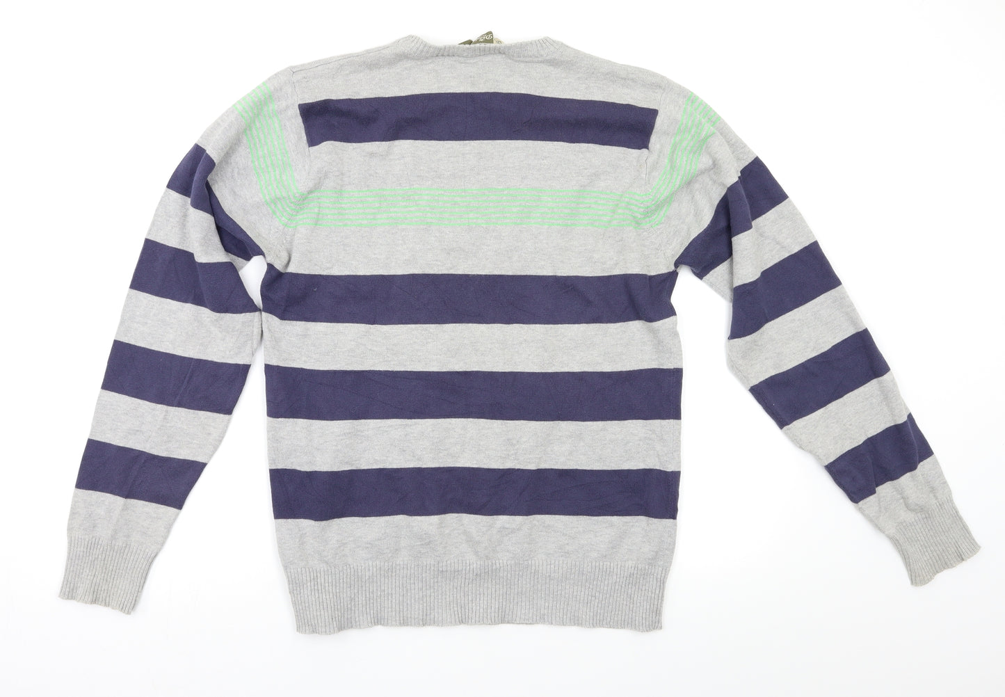 Dissident Mens Multicoloured Striped  Pullover Jumper Size M