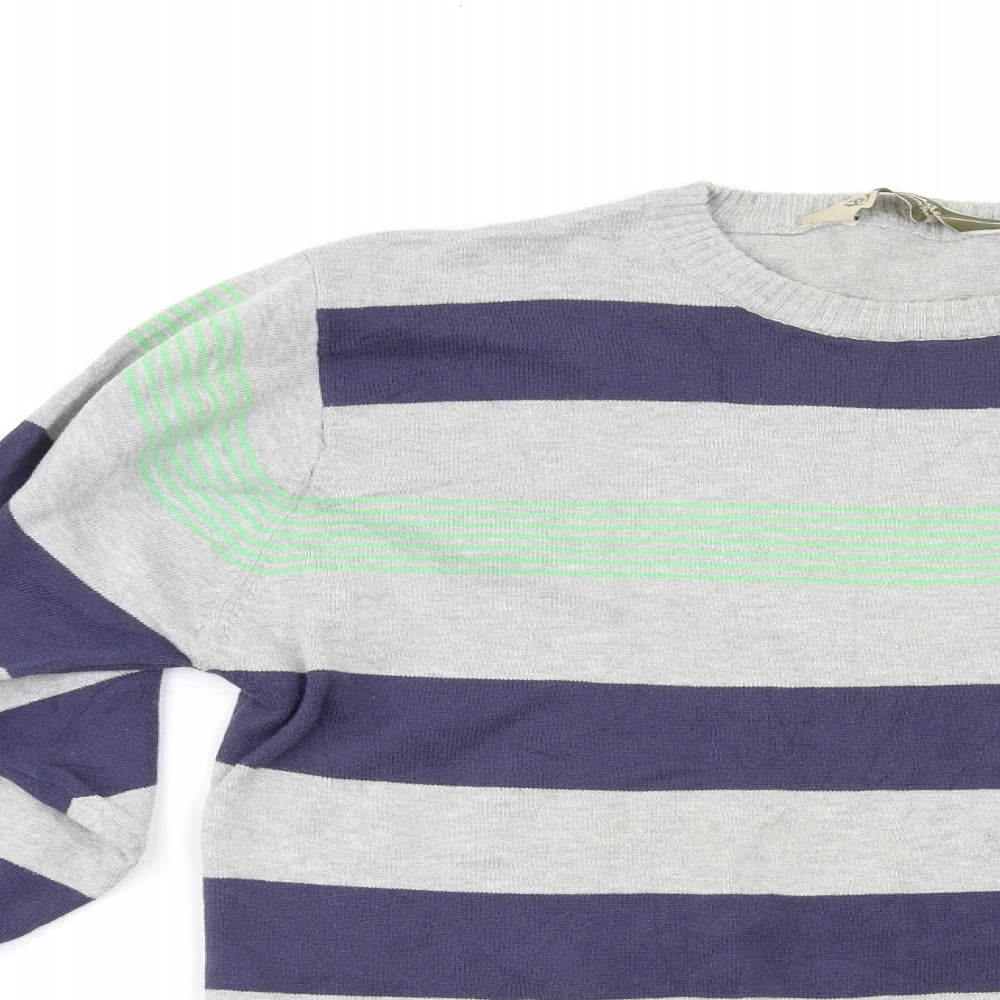 Dissident Mens Multicoloured Striped  Pullover Jumper Size M
