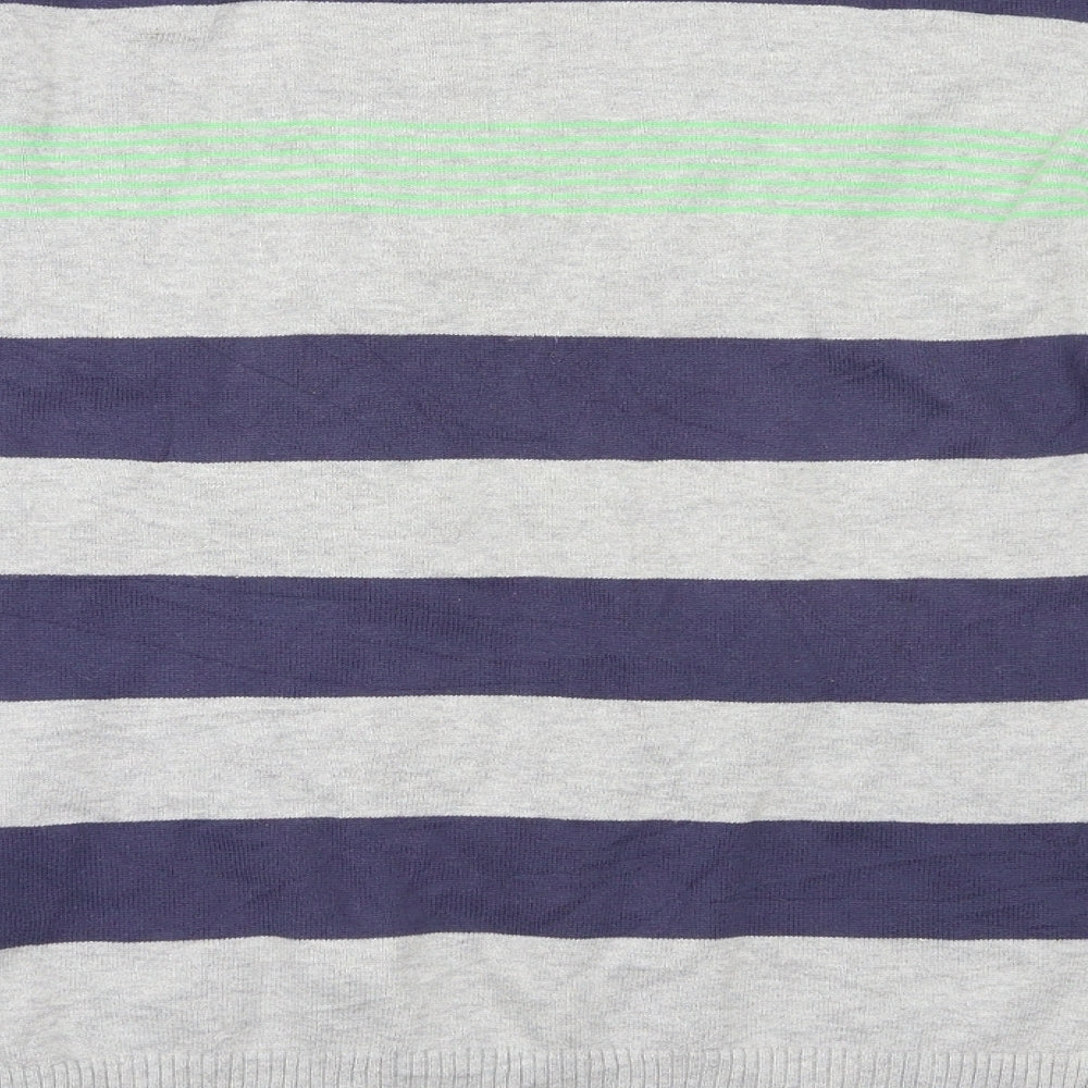 Dissident Mens Multicoloured Striped  Pullover Jumper Size M