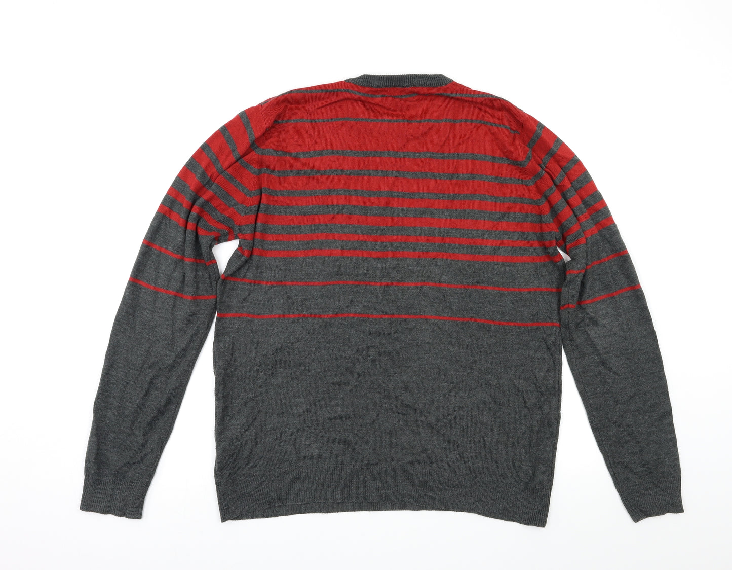 Cedar Wood State Mens Multicoloured Striped  Pullover Jumper Size L