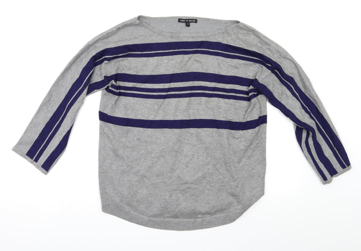Cable & Gauge Womens Multicoloured Striped  Pullover Jumper Size M
