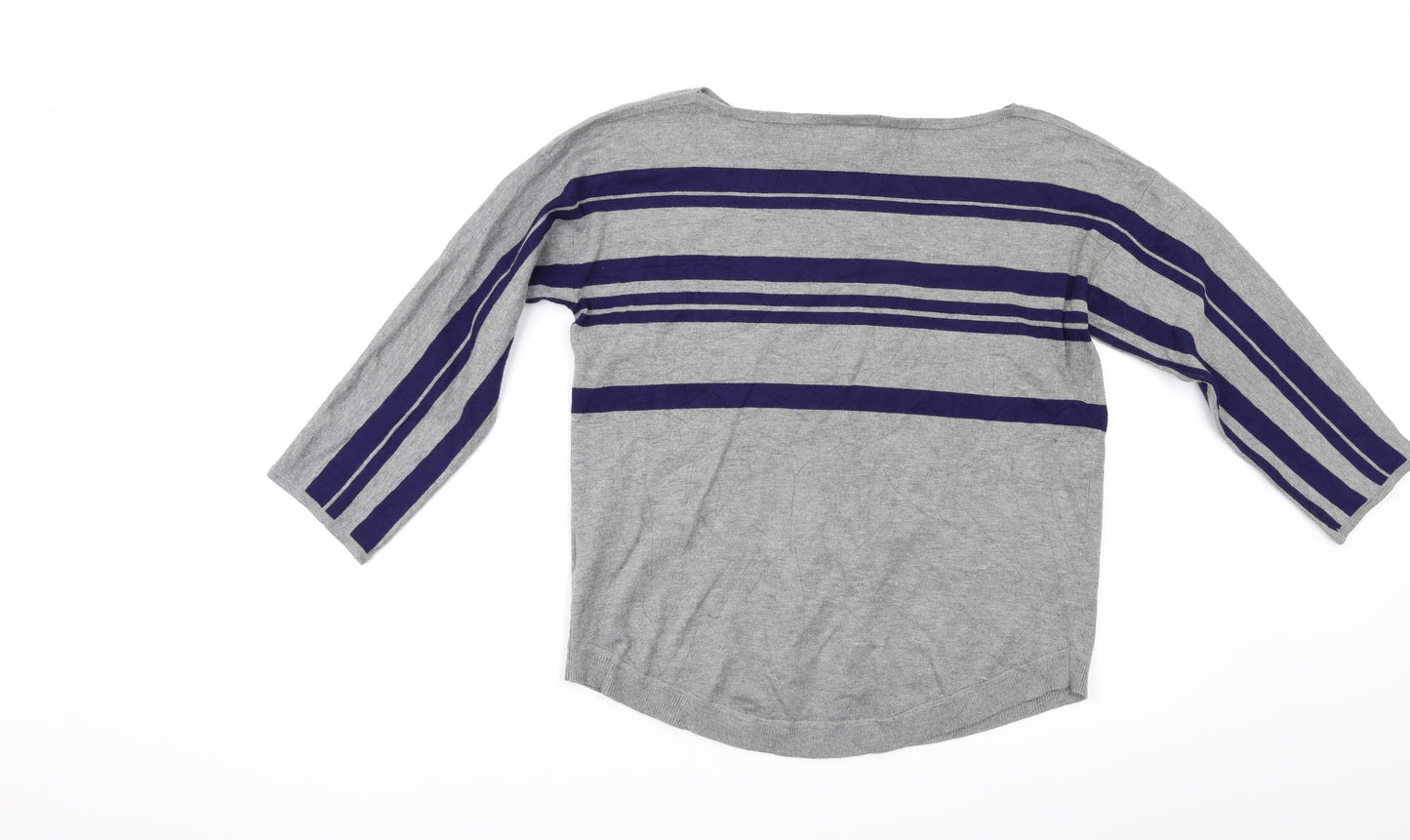 Cable & Gauge Womens Multicoloured Striped  Pullover Jumper Size M