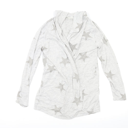 H&M Girls Grey Geometric  Cardigan Jumper Size 10-11 Years