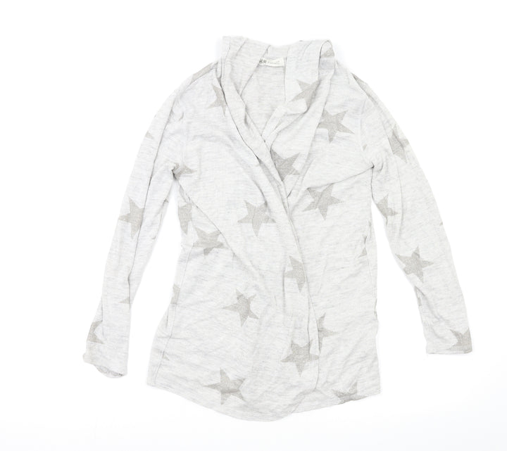 H&M Girls Grey Geometric  Cardigan Jumper Size 10-11 Years