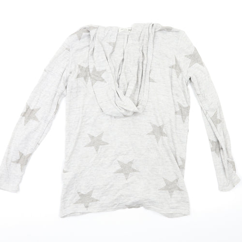 H&M Girls Grey Geometric  Cardigan Jumper Size 10-11 Years