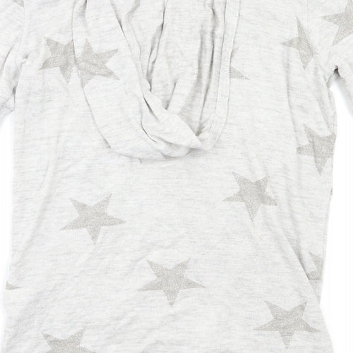 H&M Girls Grey Geometric  Cardigan Jumper Size 10-11 Years