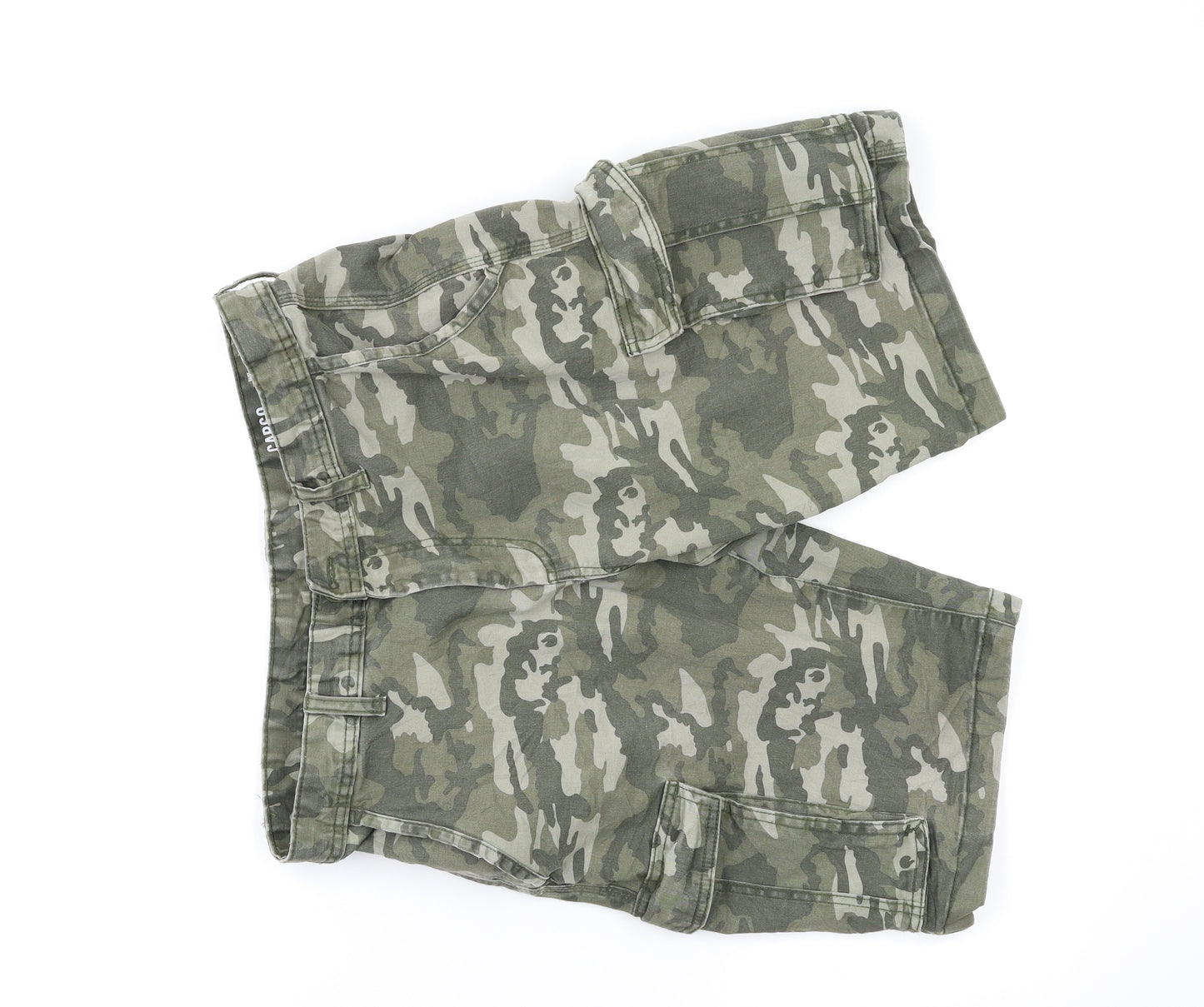 F&F Mens Yellow Camouflage  Cargo Shorts Size 34