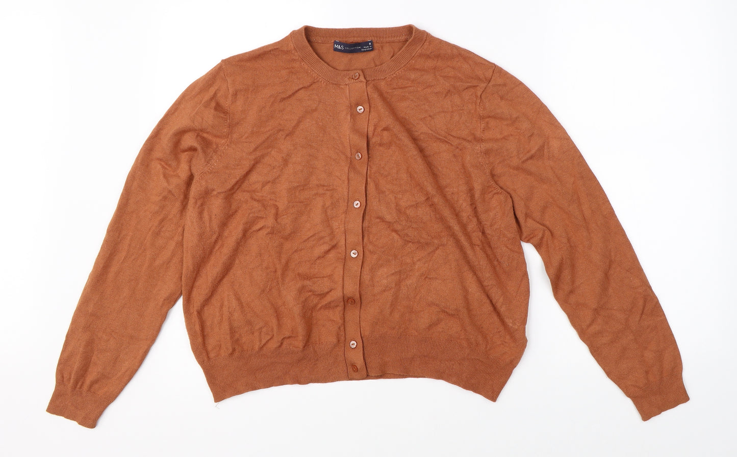 Marks & Spencer Womens Brown   Cardigan Jumper Size 18