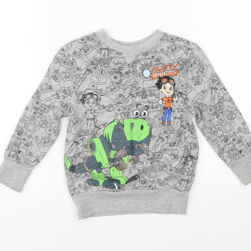 George Baby Grey   Pullover Jumper Size 12-18 Months  - Nickelodeon Rusty Rivets