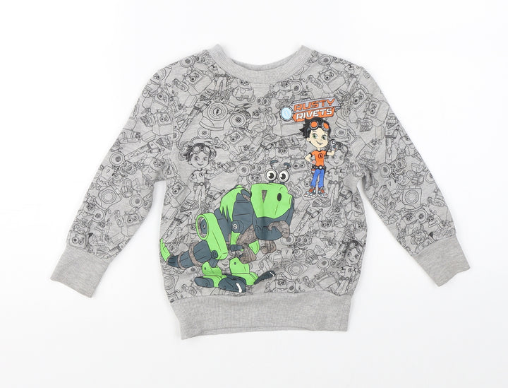 George Baby Grey Pullover Jumper Size 12-18 Months - Nickelodeon Rusty Rivets