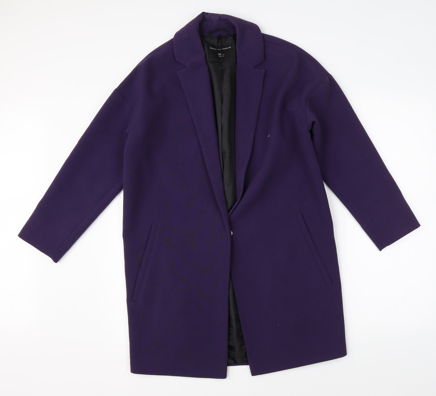 Dorothy Perkin Womens Purple   Overcoat Coat Size 8