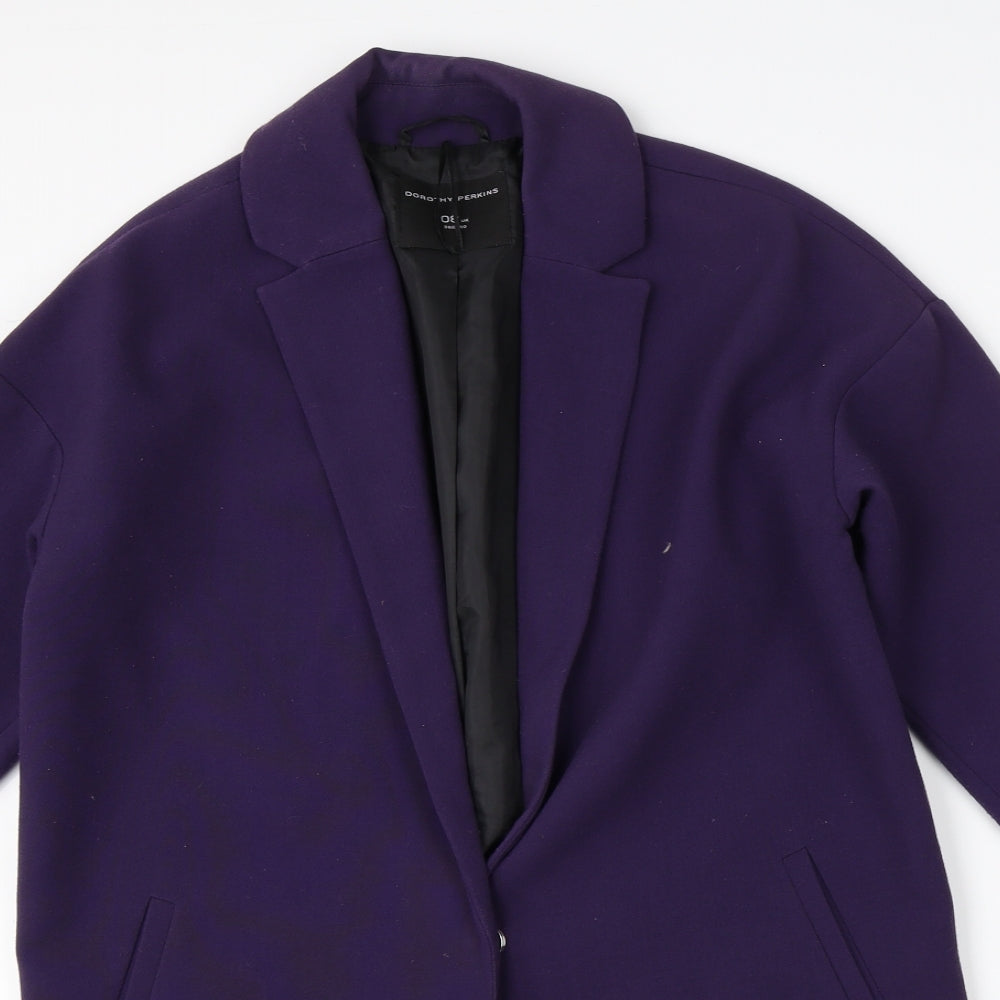 Dorothy Perkin Womens Purple   Overcoat Coat Size 8