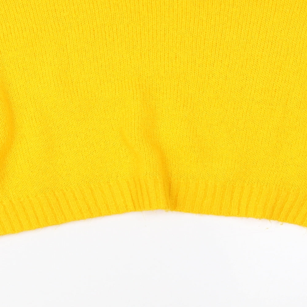 Divided Womens Yellow   Shrug Jumper Size M