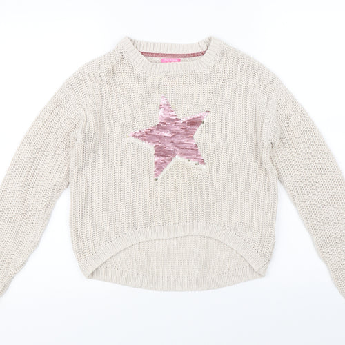 Isaac Mizrahi Girls Beige   Pullover Jumper Size 11-12 Years