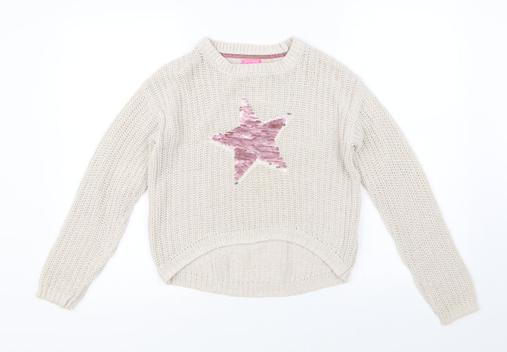 Isaac Mizrahi Girls Beige   Pullover Jumper Size 11-12 Years