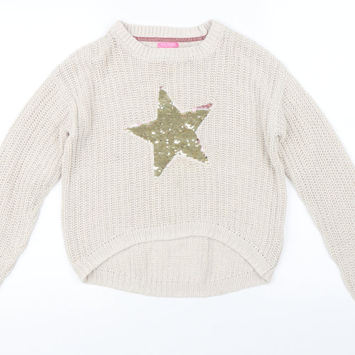 Isaac Mizrahi Girls Beige   Pullover Jumper Size 11-12 Years