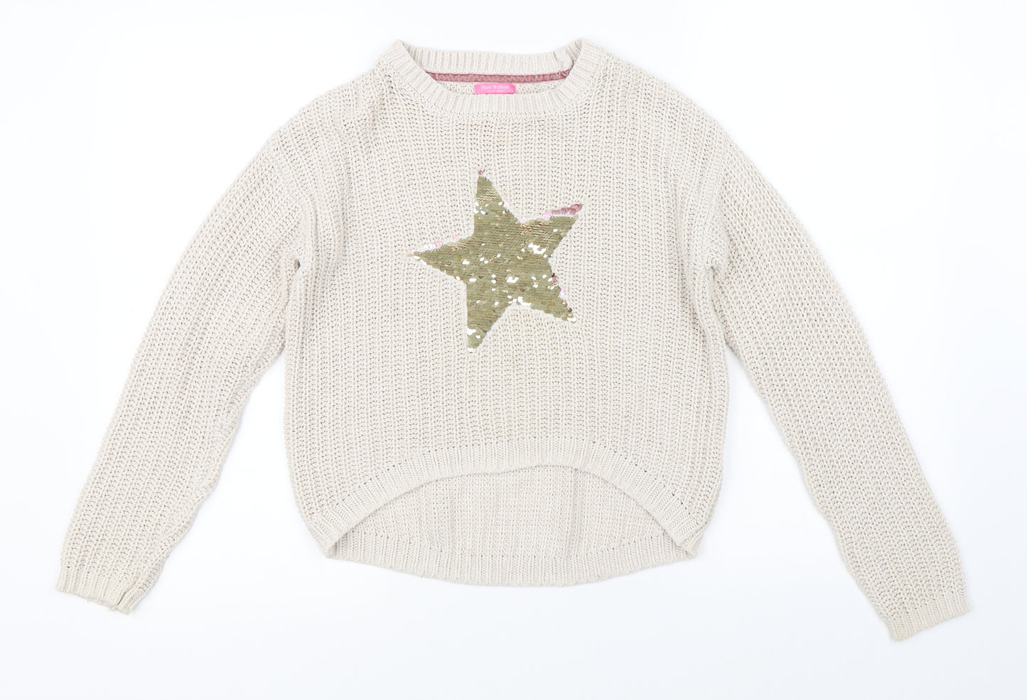 Isaac Mizrahi Girls Beige   Pullover Jumper Size 11-12 Years