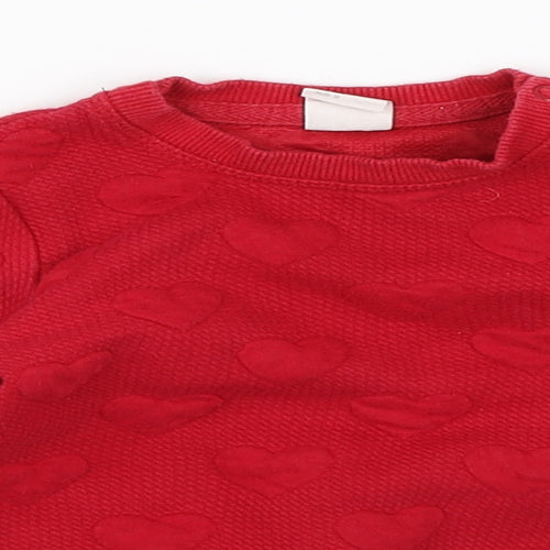 H&M Girls Red   Pullover Jumper Size 3-6 Months