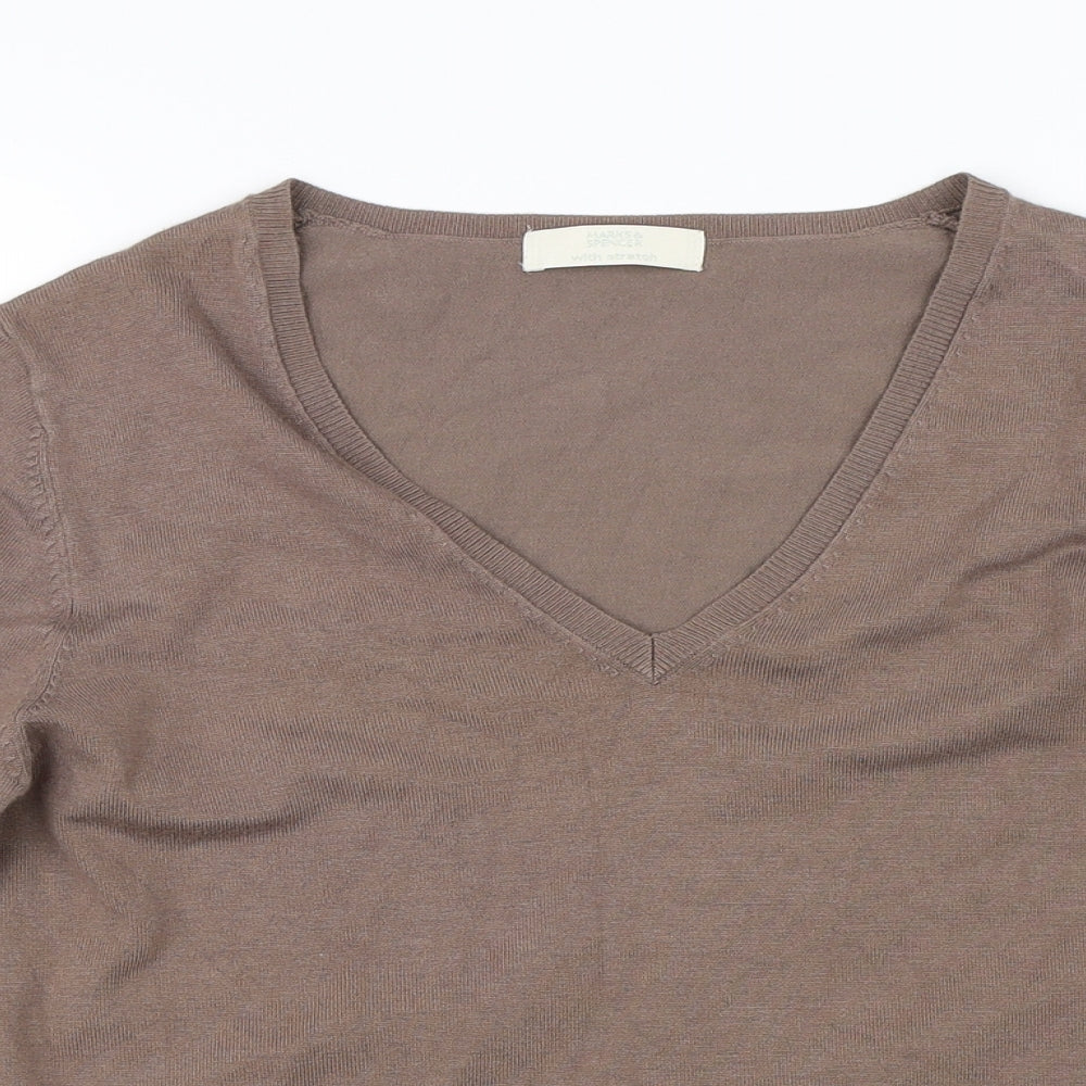 Marks & Spencer Womens Brown   Pullover Jumper Size 14