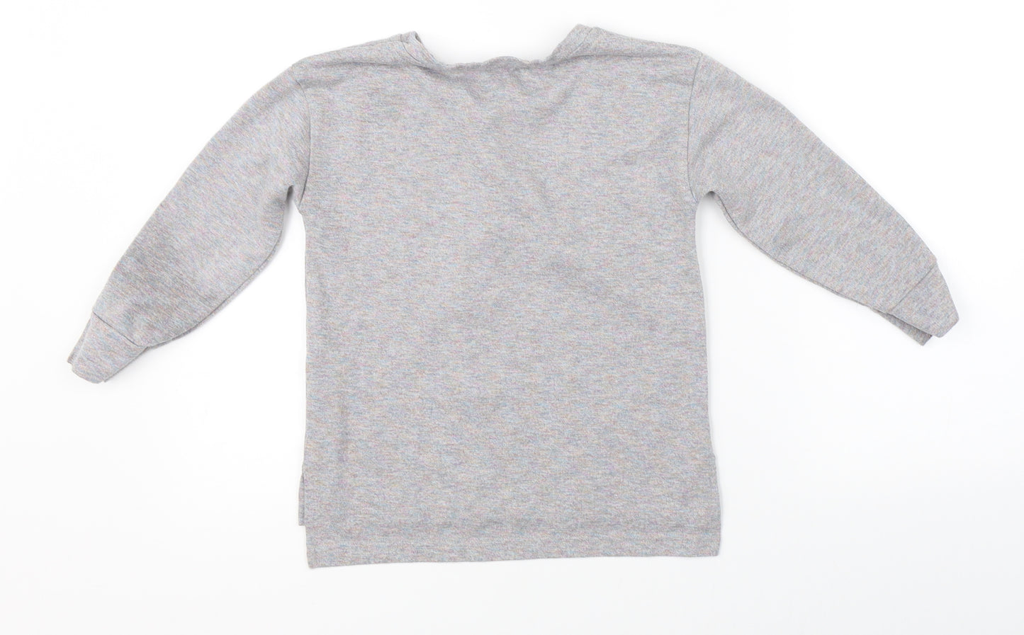Primark Girls Grey   Pullover Jumper Size 5-6 Years  - unicorn