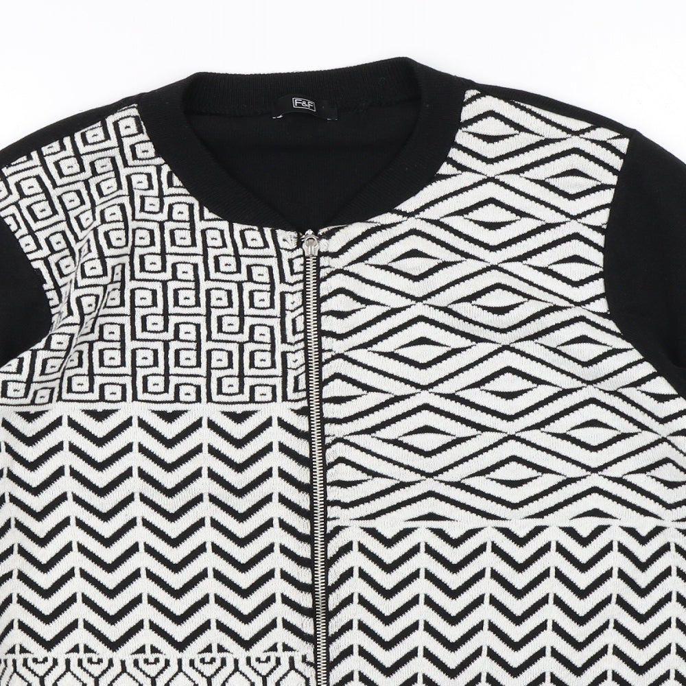F&F Womens Black Geometric  Pullover Jumper Size 18