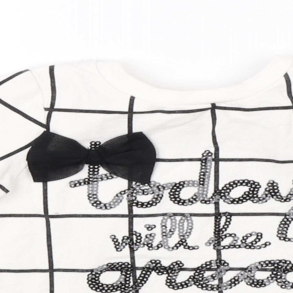 H&M Girls White   Pullover Jumper Size 2 Years