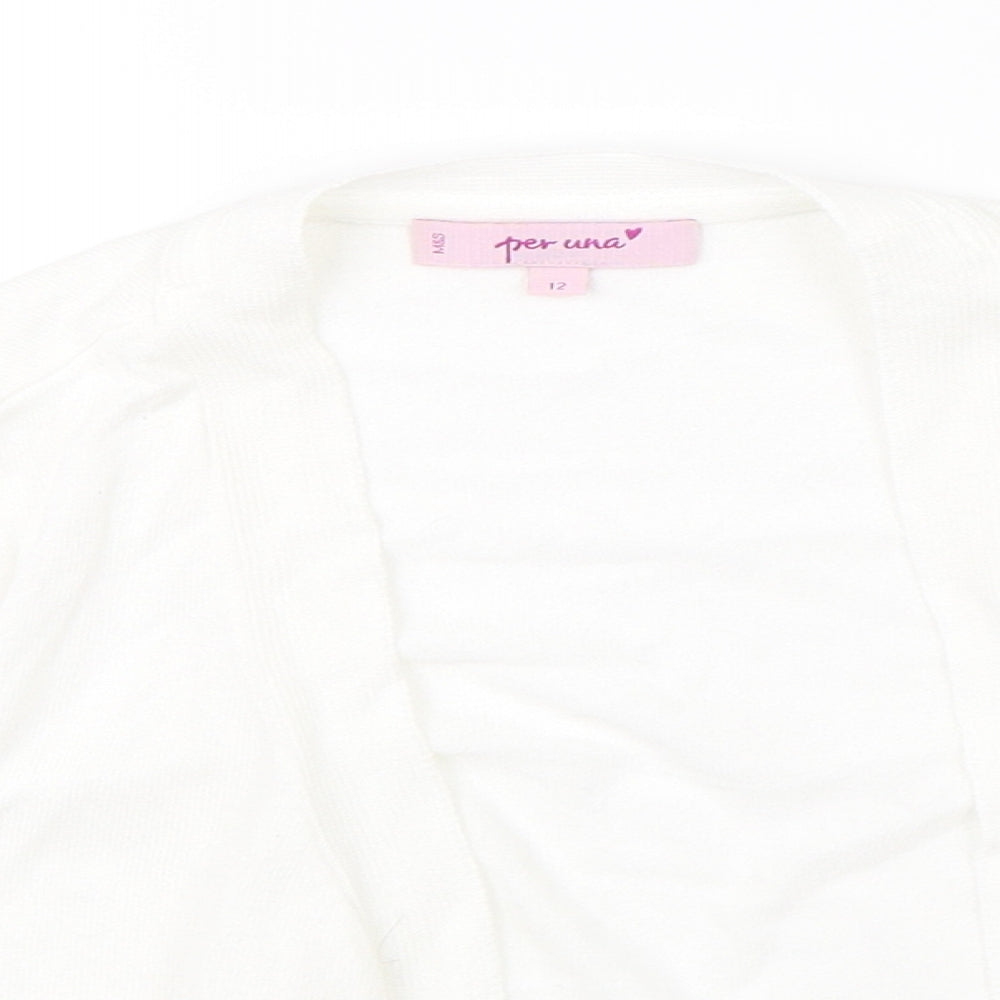 Per Una Womens White   Cardigan Jumper Size 12