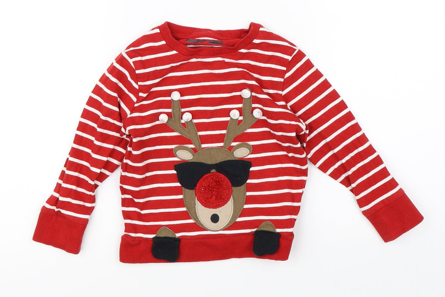 NEXT Baby Red Striped  Pullover Jumper Size 18-24 Months  - Christmas