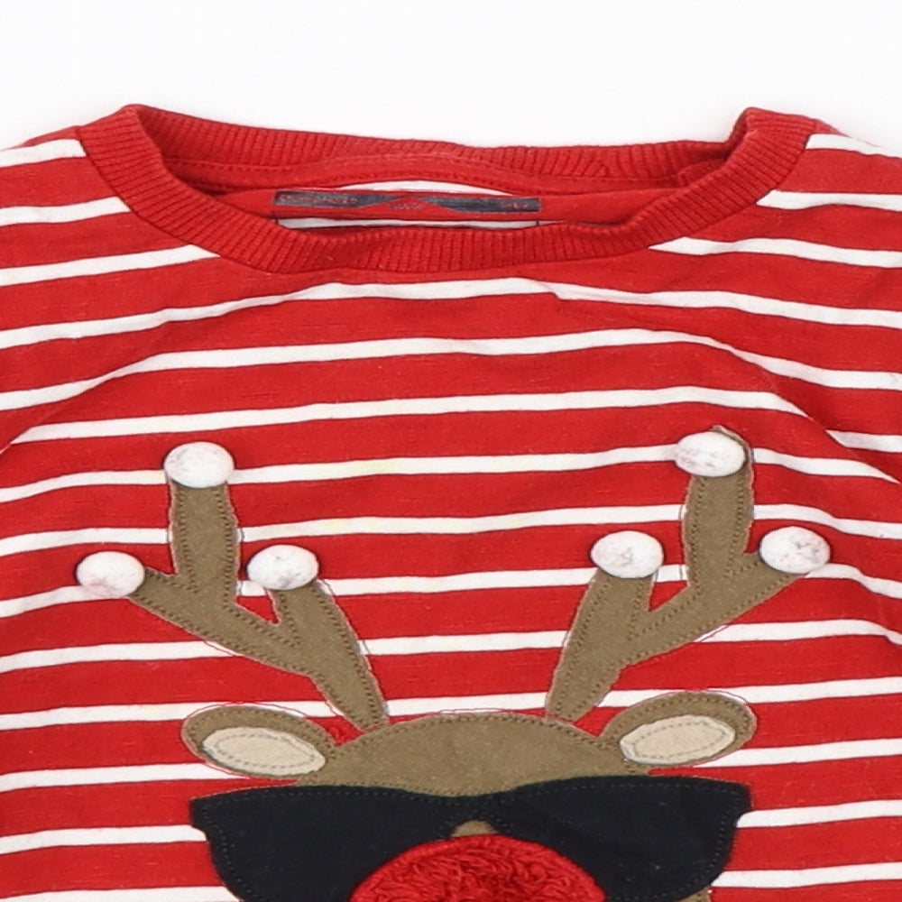NEXT Baby Red Striped  Pullover Jumper Size 18-24 Months  - Christmas