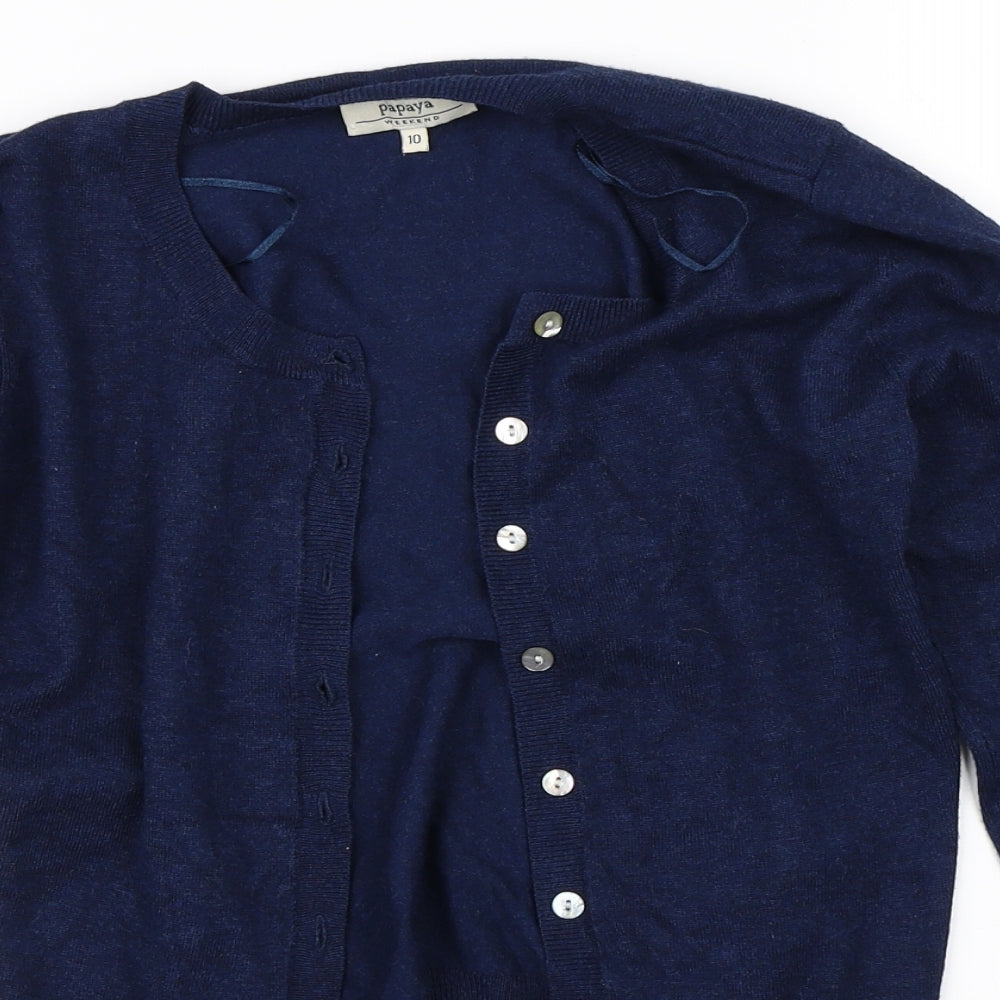 Papaya Womens Blue   Cardigan Jumper Size 10