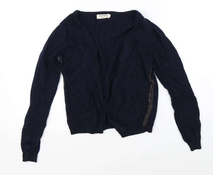 nice things Girls Blue Cardigan Jumper Size 10 Years