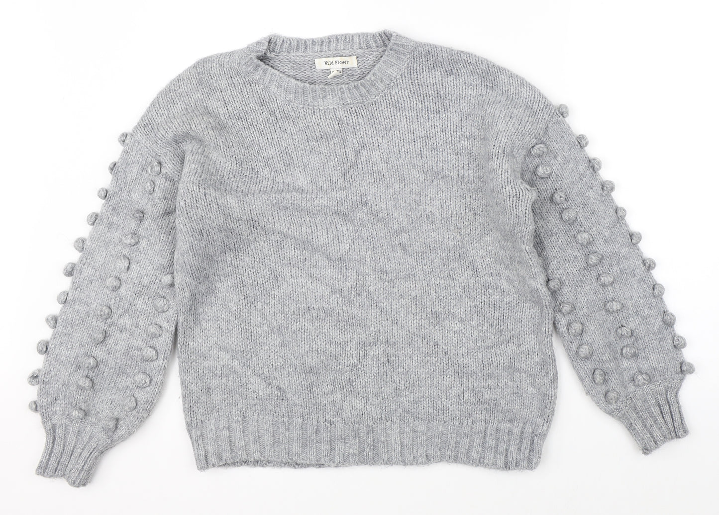 Wild Flower Womens Grey  Knit Pullover Jumper Size M