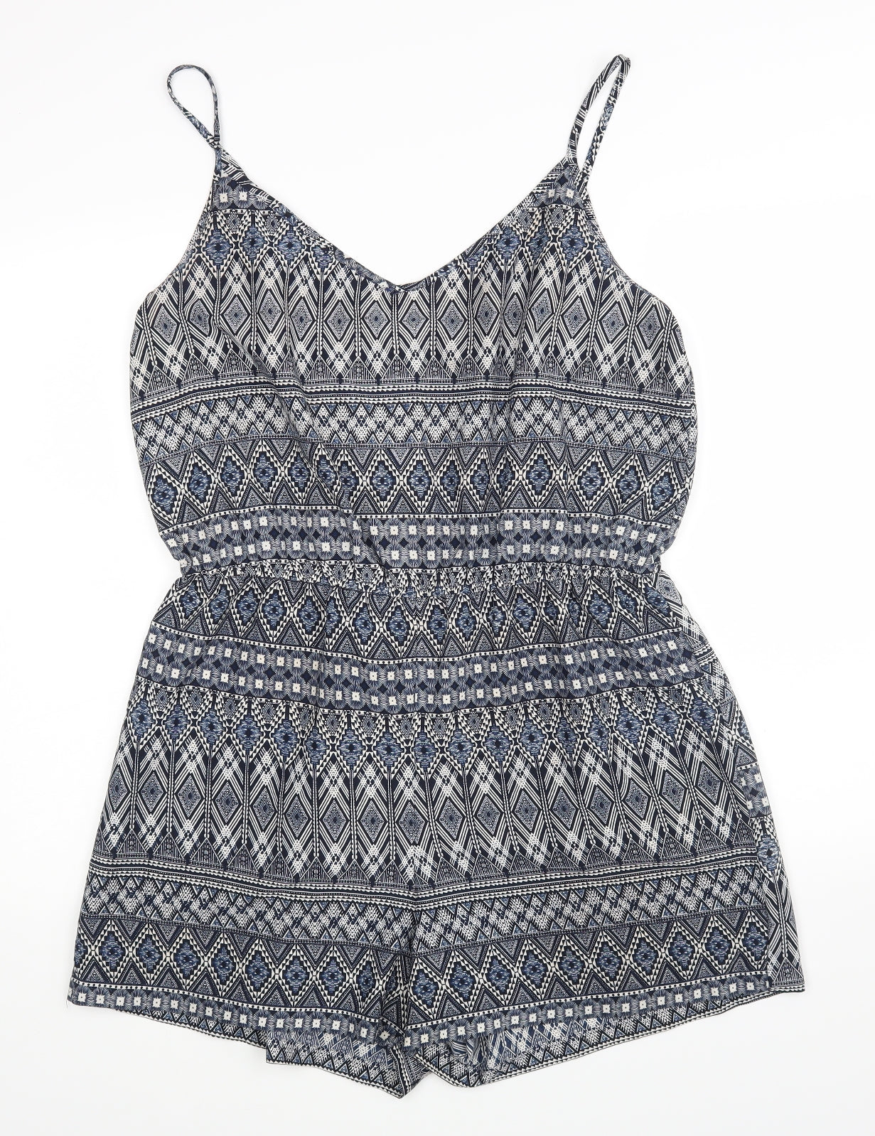 Atmosphere Womens Blue Geometric  Playsuit One-Piece Size 16