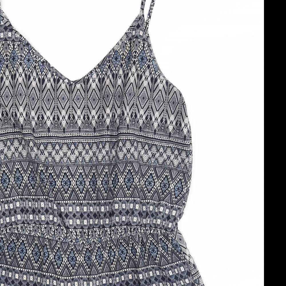 Atmosphere Womens Blue Geometric  Playsuit One-Piece Size 16