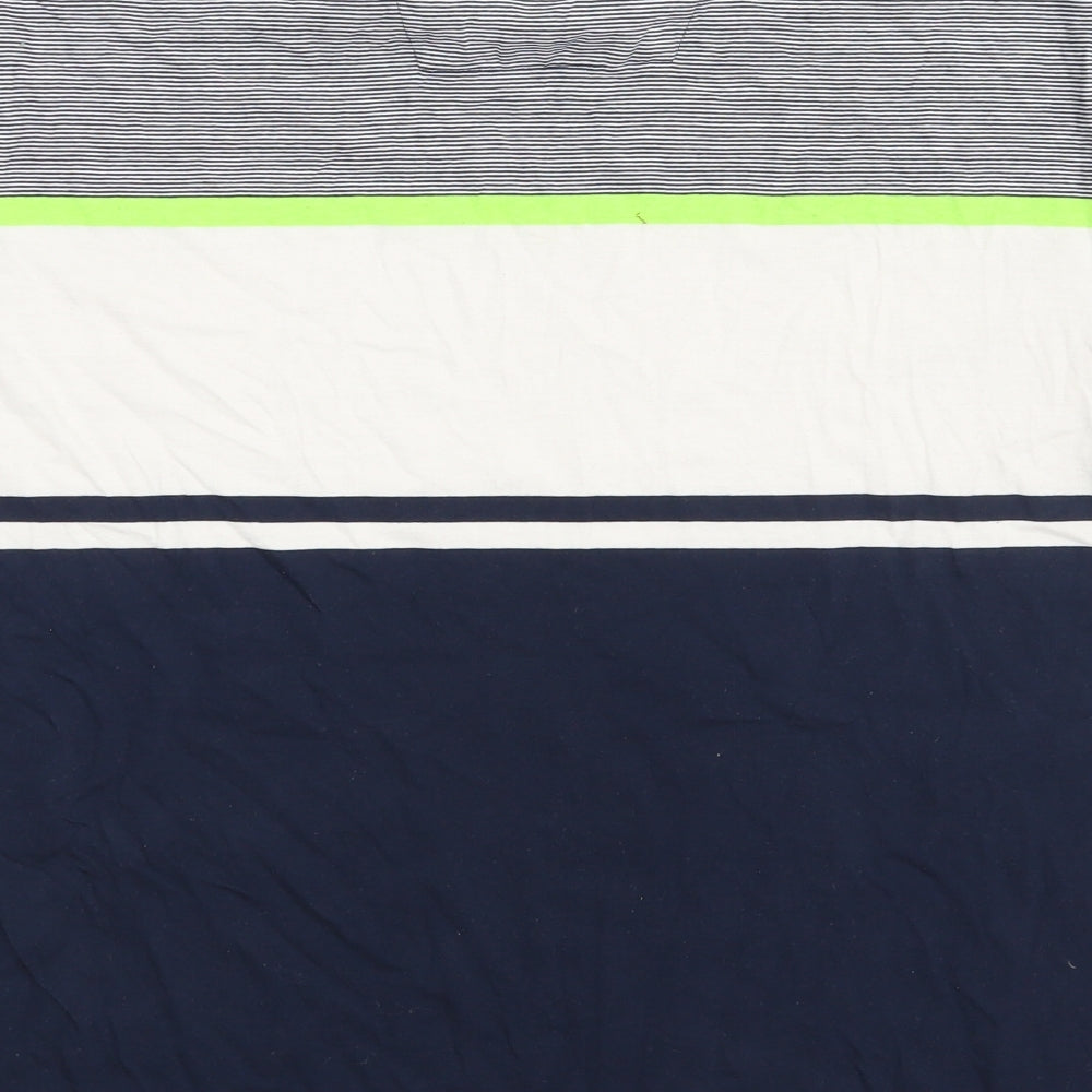 F&F Mens Blue Striped   T-Shirt Size L