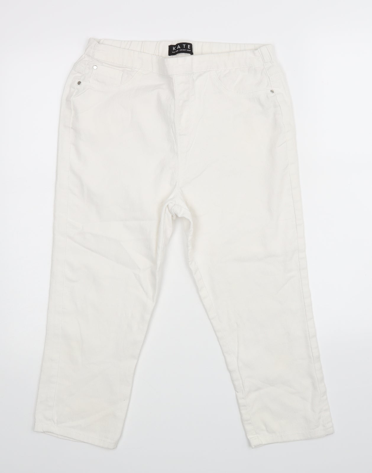 KATE Womens White   Skinny Jeans Size 12 L20 in - Cropped