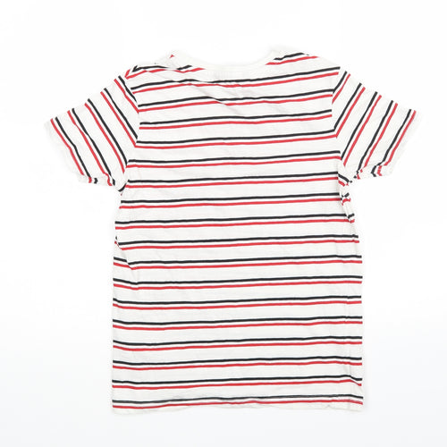 George Boys White Striped  Basic T-Shirt Size 10-11 Years