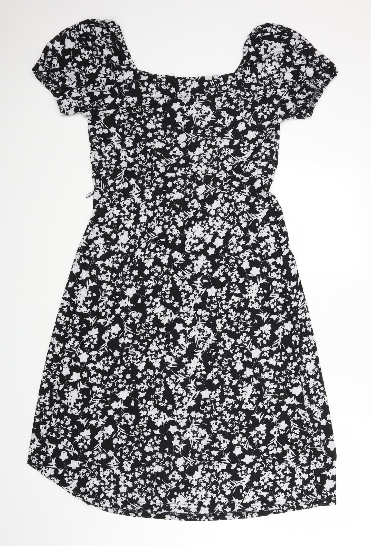 QED London Womens Black Floral  A-Line  Size 16